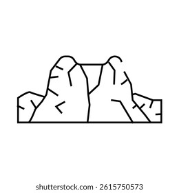 caldera volcano line icon vector. caldera volcano sign. isolated contour symbol black illustration