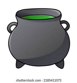 Caldron cartoon illustration isolated on white background