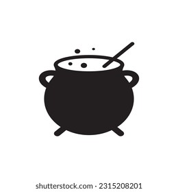 Caldron round vector icon. Cauldron vector flat sign design. Cauldron symbol pictogram. UX UI icon