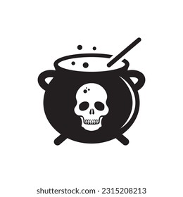 Caldron round vector icon. Cauldron vector flat sign design. Cauldron symbol pictogram. UX UI icon