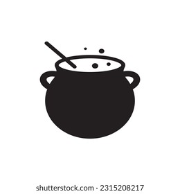 Caldron round vector icon. Cauldron vector flat sign design. Cauldron symbol pictogram. UX UI icon