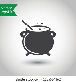 Caldron vector icon. Cauldron vector flat sign design. Cauldron symbol. EPS 10 pictogram