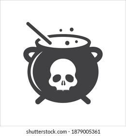 Caldron vector icon. Cauldron vector flat sign design. Cauldron symbol. EPS 10 pictogram