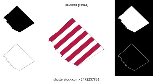 Caldwell County (Texas) outline map set