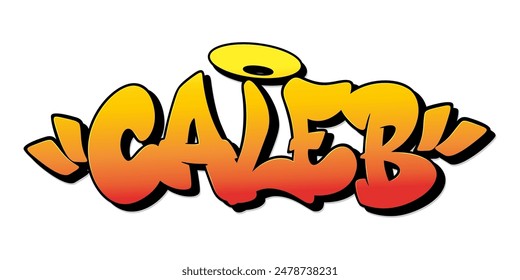Caleb name in graffiti style. Vector illustration.
