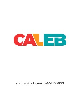 CALEB name lettering typhography text illustration vector