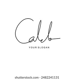 Caleb name signature logo vector design