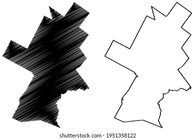 Caledonia County, State of Vermont (U.S. county, United States of America) map vector illustration, scribble sketch Caledonia map