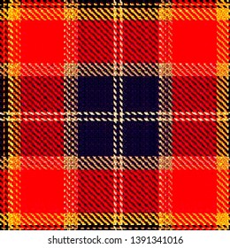 Caledonia Tartan pattern. Scottish cage. Scottish checkered background. Traditional scottish ornament. Scottish plaid in classic colors. Seamless fabric texture. Vector illustration