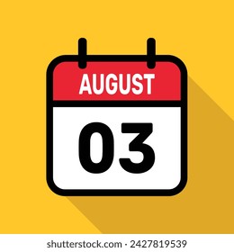 Calendar 03 August Vector illustration background design.