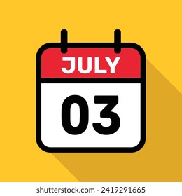 Calendar 03 July Vector illustration background design.