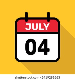 Calendar 04 July Vector illustration background design.
