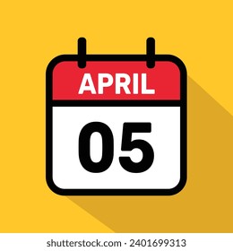 Calendar 05 April Vector illustration background design.
