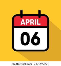 Calendar 06 April Vector illustration background design.