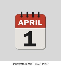 
The calendar. 1 April. Vector illustration. Flat design for business financial marketing banking web concept cartoon illustration.