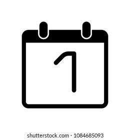 calendar with 1 day, simple icon