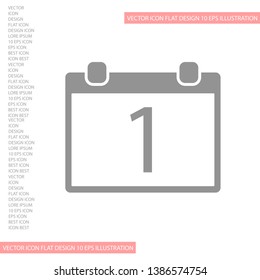 Calendar 1 Icon . Lorem Ipsum Illustration design
