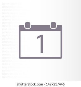 Calendar 1 Icon . Lorem Ipsum Illustration design