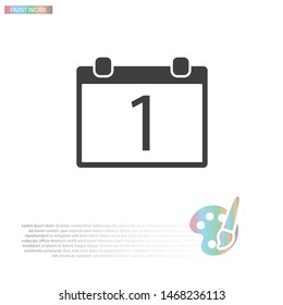 Calendar 1 Icon . Lorem Ipsum Illustration design