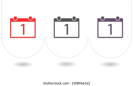 Calendar 1 Icon . Lorem Ipsum Illustration design