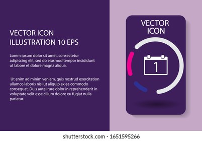 Calendar 1 Icon . Lorem Ipsum Illustration design