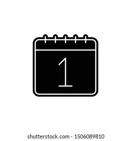 Calendar, 1 icon. Simple glyph, flat vector of calendar icons for ui and ux, website or mobile application