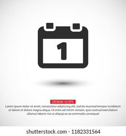 calendar 1 icon  vector 10 eps design