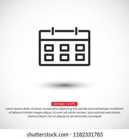 calendar 1 icon  vector 10 eps design