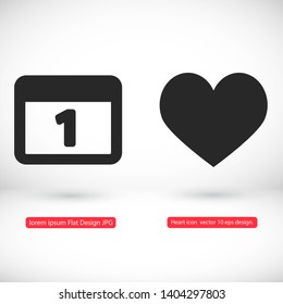 calendar 1 icon  vector 10 eps design. lorem ipsum Flat Design JPG