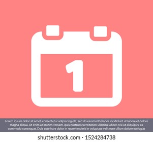 calendar 1 icon vector 10 eps design. lorem ipsum Flat Design JPG