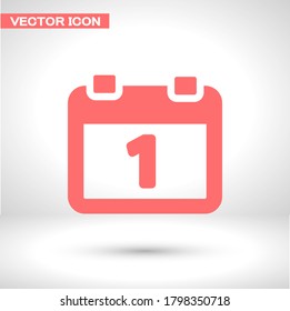 calendar 1 icon vector 10 eps design. lorem ipsum Flat Design JPG