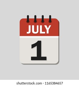 
The calendar. 1 July. Vector illustration. Flat design for business financial marketing banking web concept cartoon illustration.