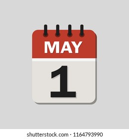 
The calendar. 1 May. Vector illustration. Flat design for business financial marketing banking web concept cartoon illustration.
