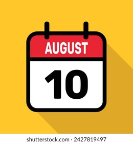 Calendar 10 August Vector illustration background design.