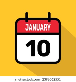 Calendar 10 January Vector illustration background design.