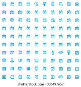 calendar 100 icons universal set for web and mobile