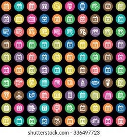 calendar 100 icons universal set for web and mobile