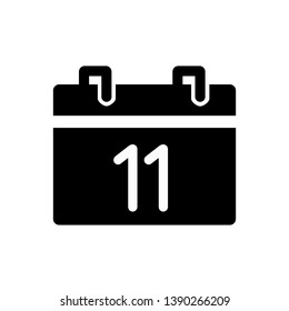 Calendar 11 icon, vector illustration. Flat design style. vector calendar 11 icon illustration isolated on white background, calendar 11 icon Eps10. calendar 11 icons graphic design vector symbols.