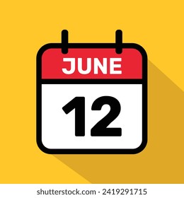 Calendar 12 June Vector illustration background design.