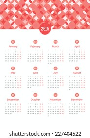Calendar  12 months 2015