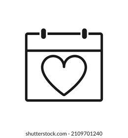 Calendar 14 February. Valentine's day holiday.