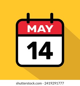 Calendar 14 may Vector illustration background design.
