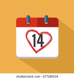  calendar 14  Vector EPS 10 Valentine's Day