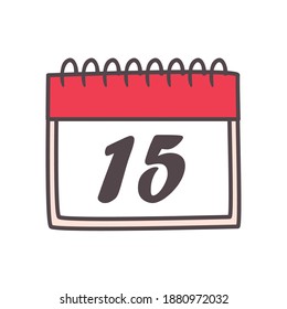 Calendar 15 day design, Planner time event moth date and day theme Vector illustration