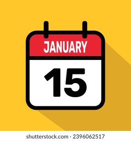 Calendar 15 January Vector illustration background design.