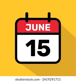 Kalender, 15. Juni Vektorgrafik Hintergrund Design.