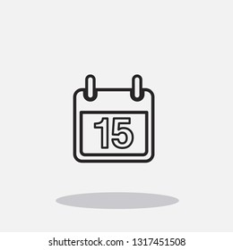 Calendar 15th vector icon