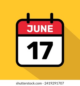 Calendario 17 de junio Diseño de fondo de ilustración vectorial.