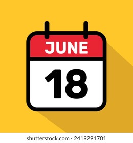 Calendar 18 June Vector illustration background design.