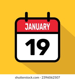 Calendar 19 January Vector illustration background design.